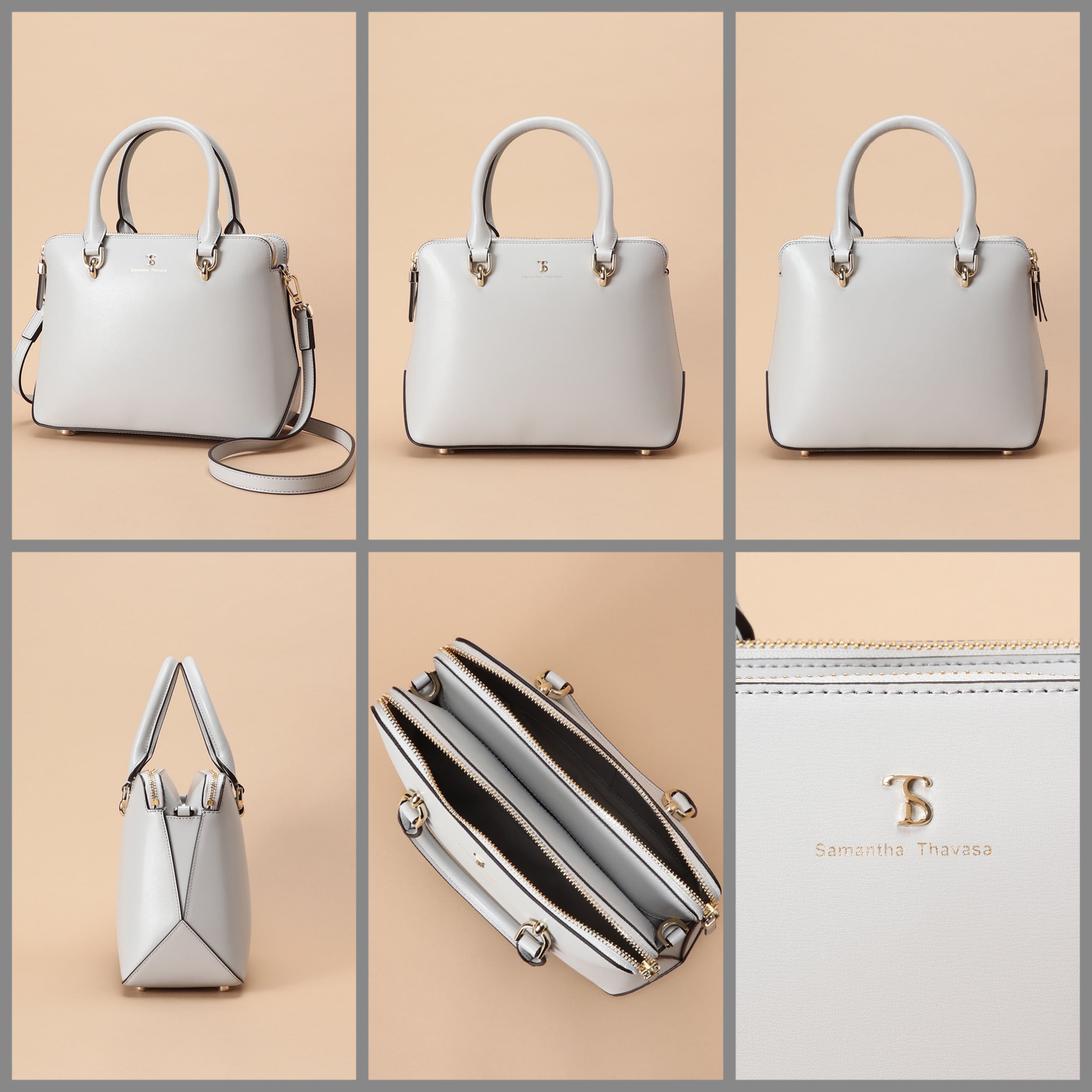 牛床革】シンプルスクエア バンドバッグ 小サイズ👜 | サマンサ