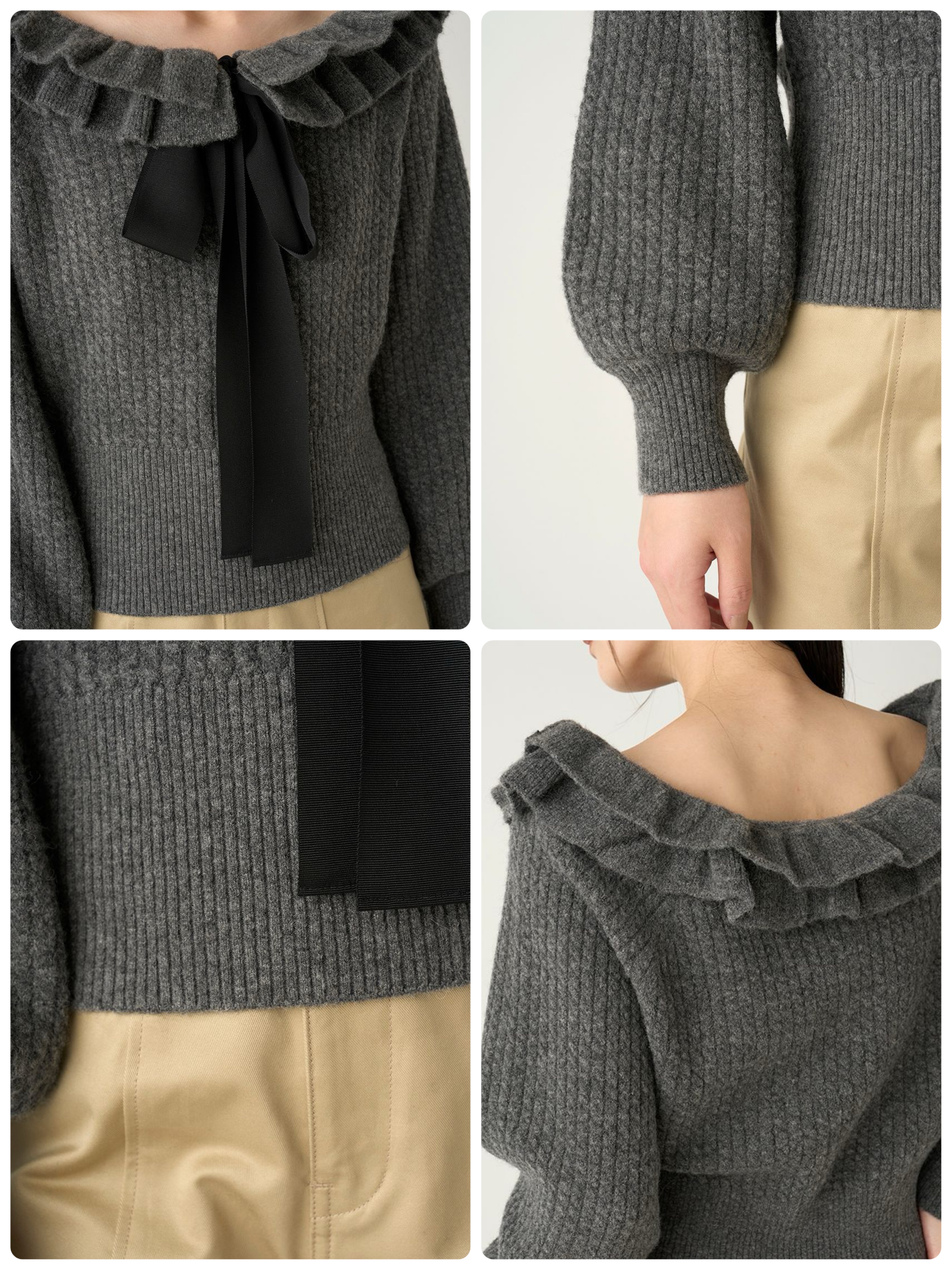 FRAY I.D｜フリルカラーケーブルプルオーバー | Rakuten Fashion