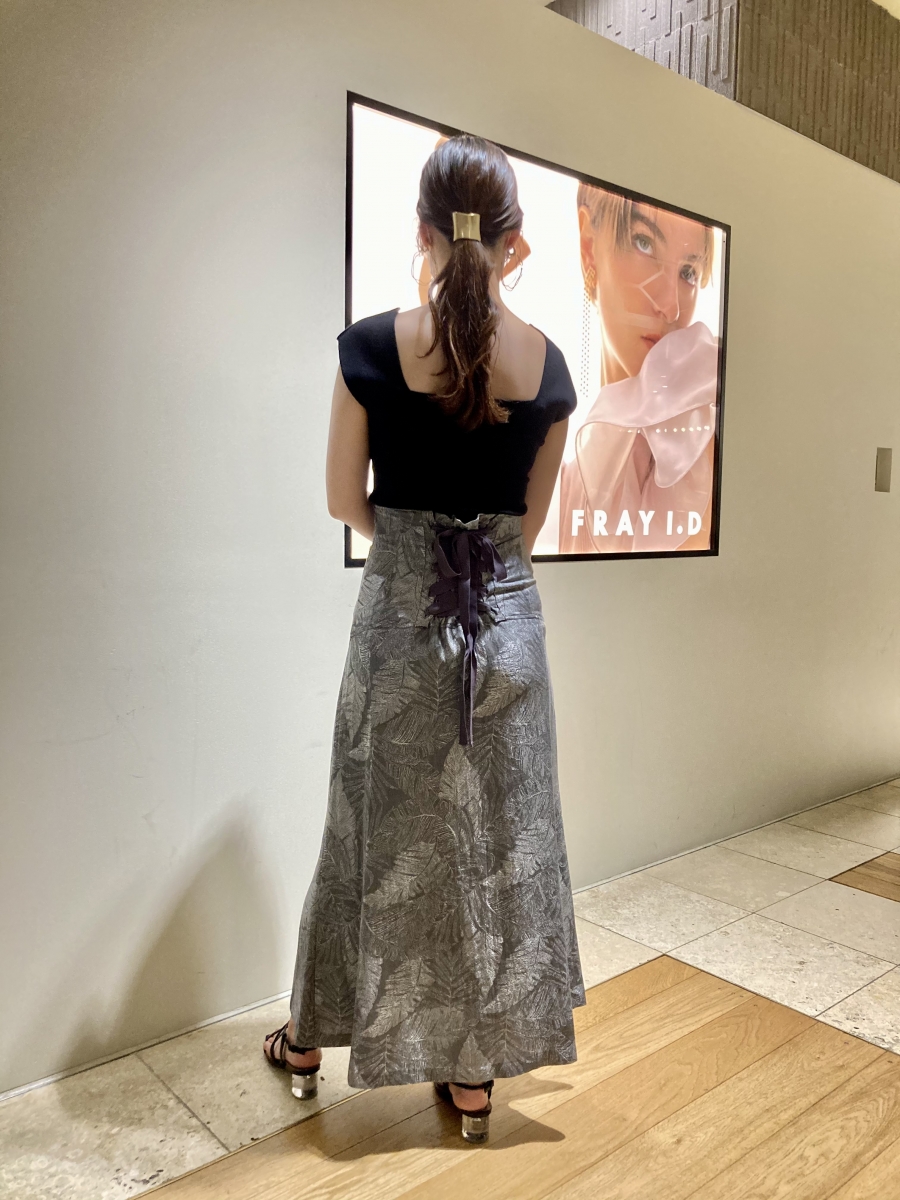 FRAY I.D リーフジャガードナロースカート アイボリー 0サイズファッション