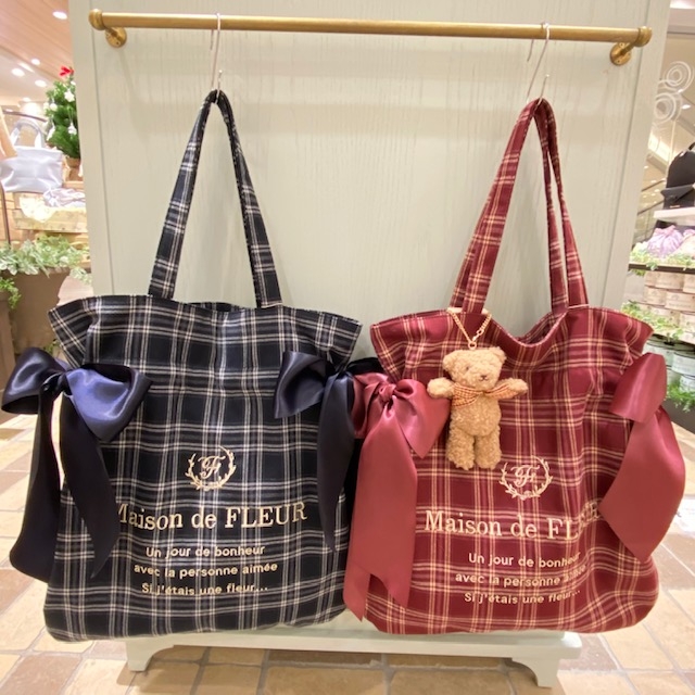 最新 限定】チェックダブルリボントートバッグ୨୧ | メゾン ド バッグ